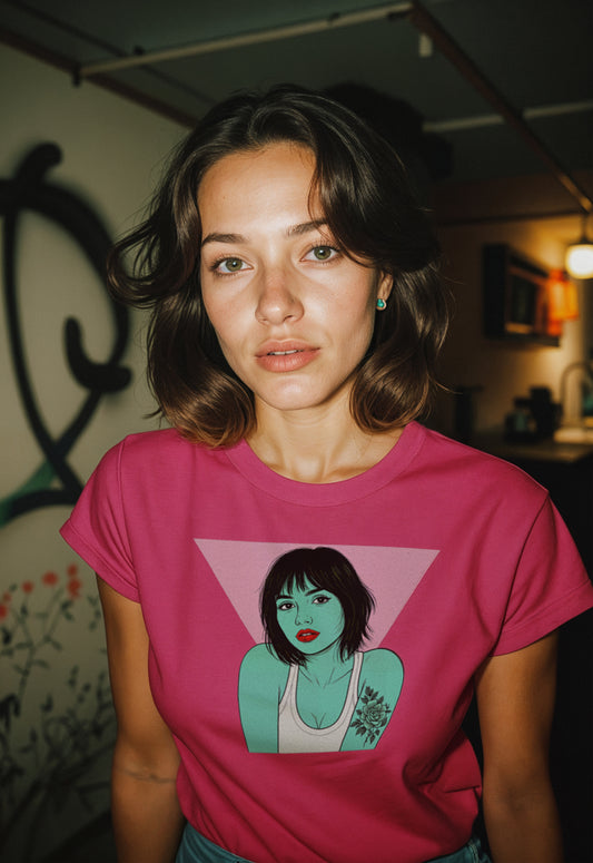 Camiseta triangulo rosa